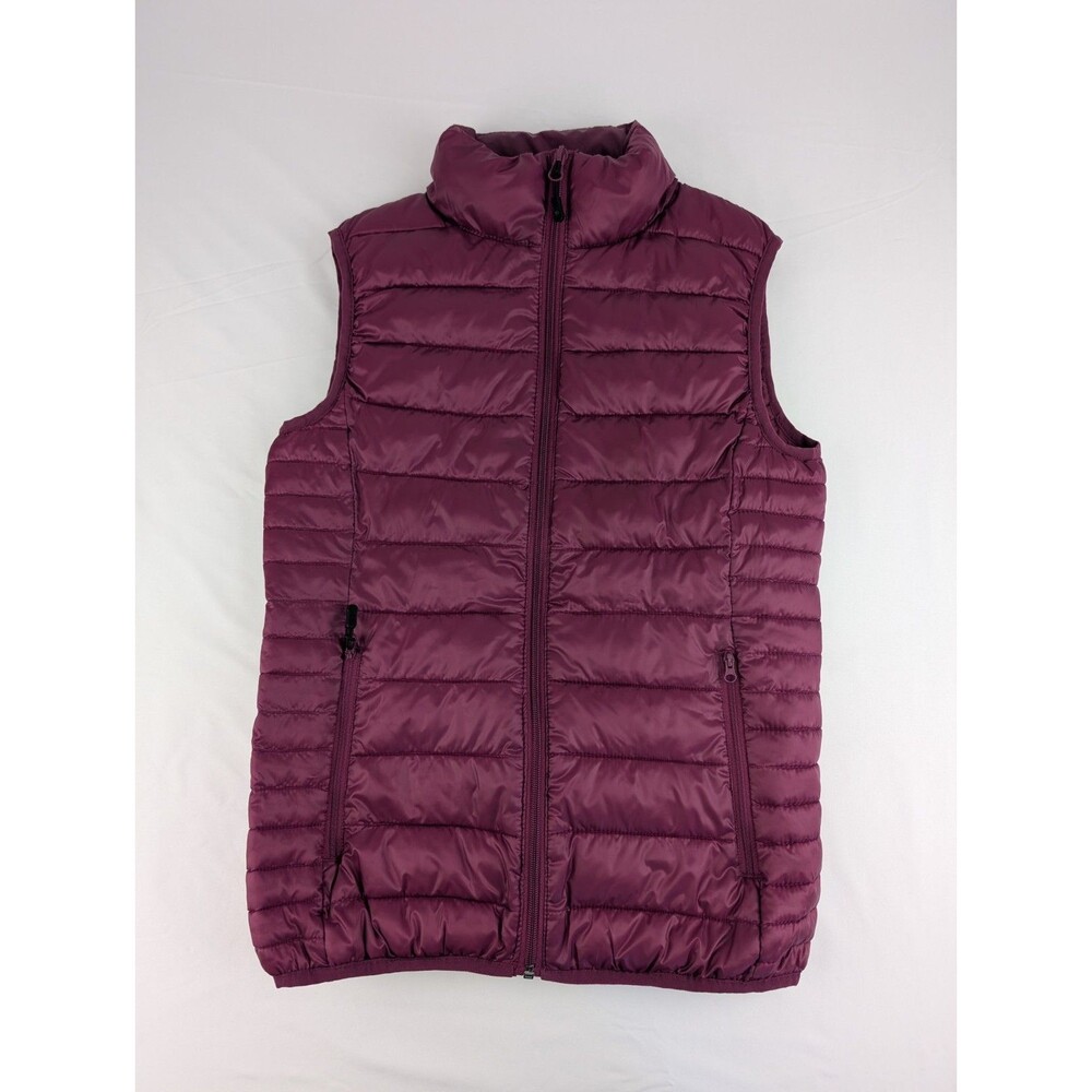 Women's XS S Boulder Gear Puffer Vest Burgandy Polyester Full Zip Pockets